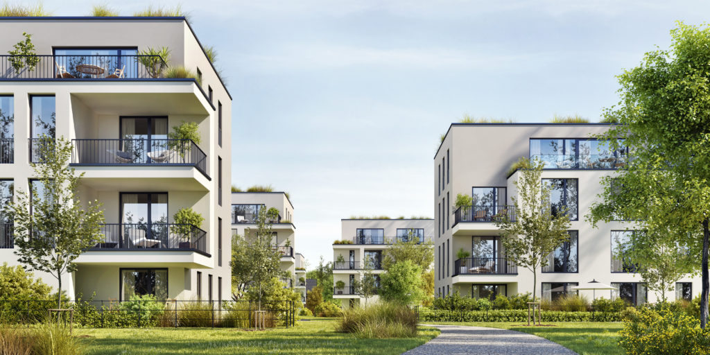 Moderne leilighetsbygg